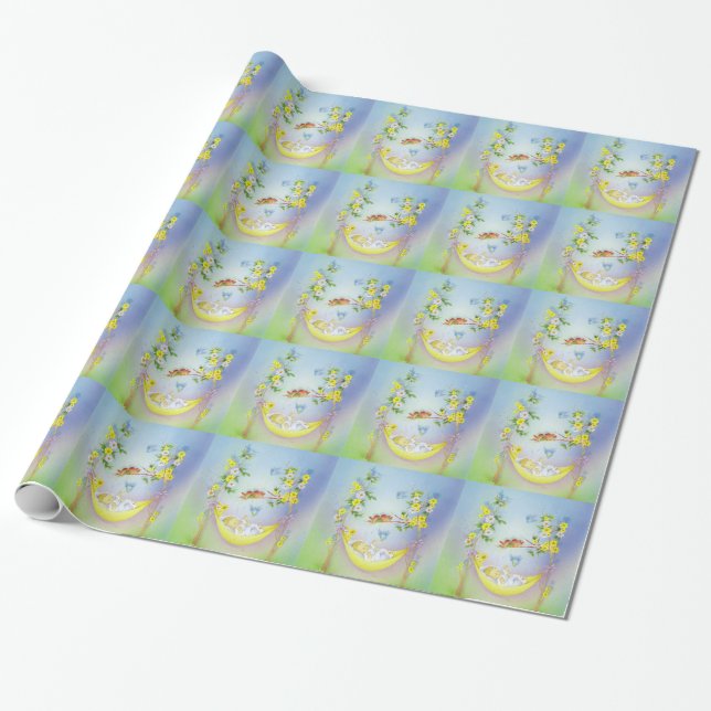 Papel De Regalo Bautismo del bebé, bautizo (Desenrollado)
