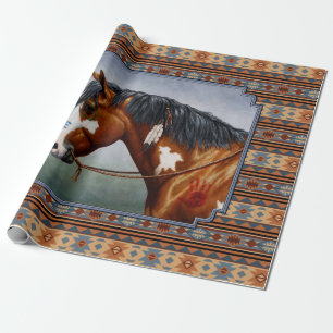Papel De Regalo Bay Pinto War Horse Southwestern Design