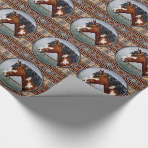 Papel De Regalo Bay Pinto War Horse Southwestern Design