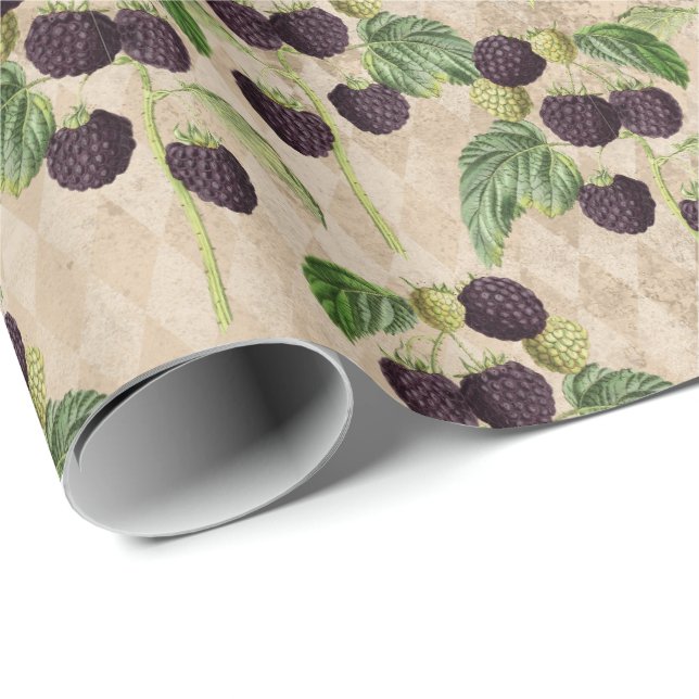 Papel De Regalo Bayas Moradas del País (Esquina del rollo)