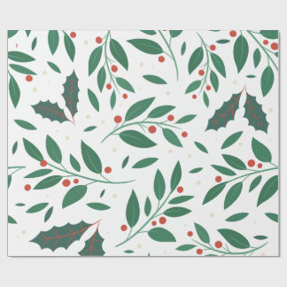 Papel De Regalo Bayas y Hojas de Temporada