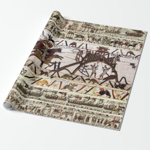 PAPEL DE REGALO BAYEUX TAPESTRÍA DE DINAN, ATAQUE AL CASTILLO