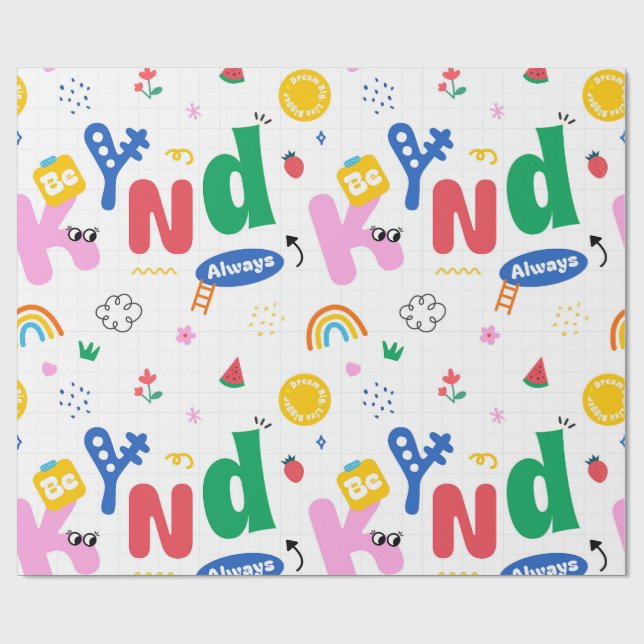 Papel De Regalo Be Kind Always (Superficie plana)