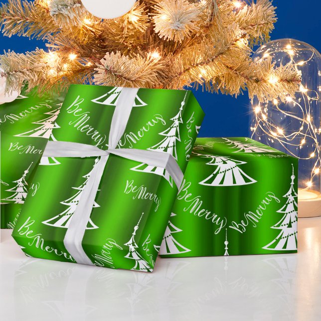 Papel De Regalo Be Merry Green Navidades (Subido por el creador)