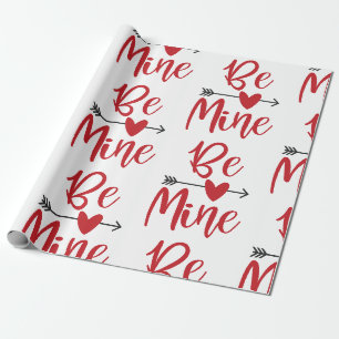 Papel De Regalo Be Mine Arrow Through Heart El día de San Valentín