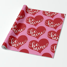Papel De Regalo Be Mine Heart Wrapping Paper