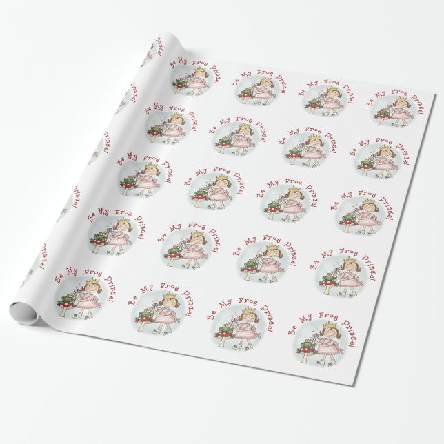Papel De Regalo Be My Frog Prince Valentine Gift Paper (Desenrollado)