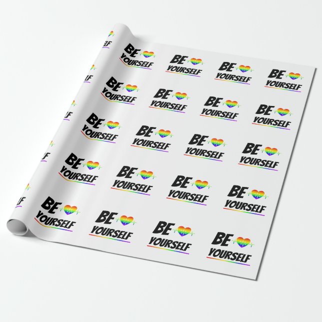 Papel De Regalo Be yourself  | LGBTQ+ Pride  (Desenrollado)