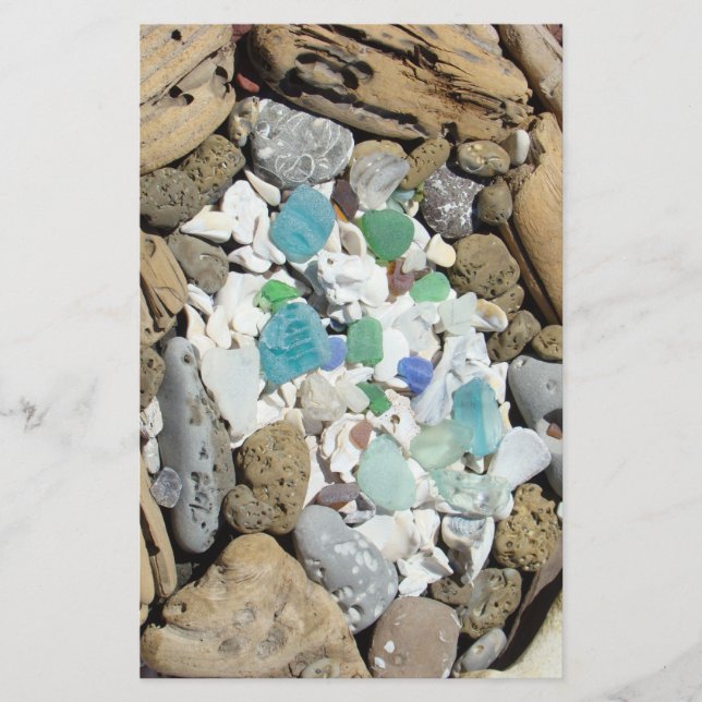 Papel de regalo Beach Combers Blue Sea Glass Fossi (Anverso)