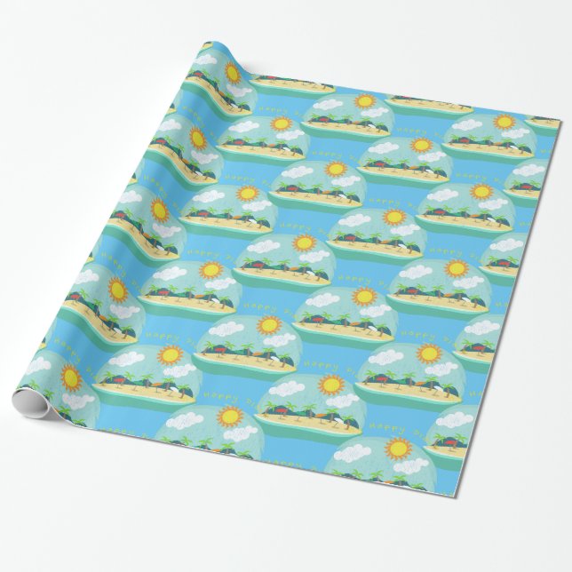 Papel De Regalo Beach Happy Place Thunder_Cove (Desenrollado)