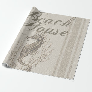 Papel De Regalo Beach House Seahorse Seashore