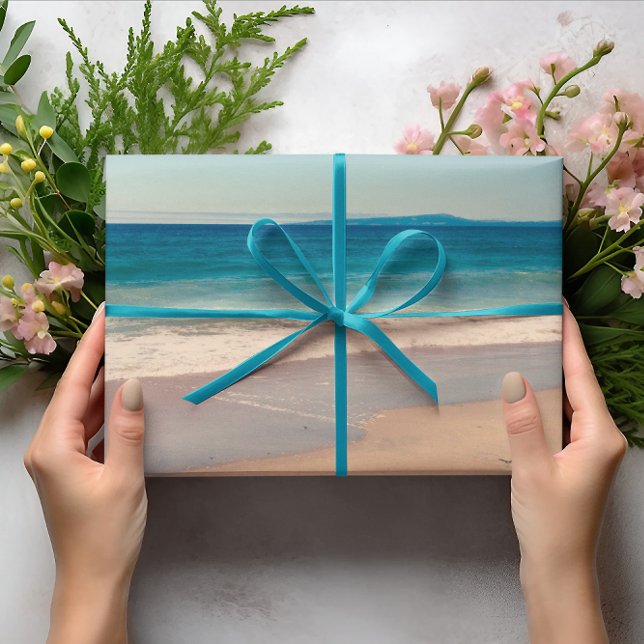 Papel De Regalo Beach Photo Ocean Blue Scenic (Beach Photo Ocean Blue Scenic Wrapping Paper)
