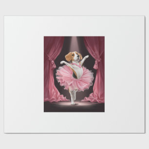 Papel De Regalo Beagle Bailarina - Baile Divertido de Perro