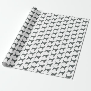 Papel De Regalo Beagle Dog Yellow & Black Grid Line Blanco