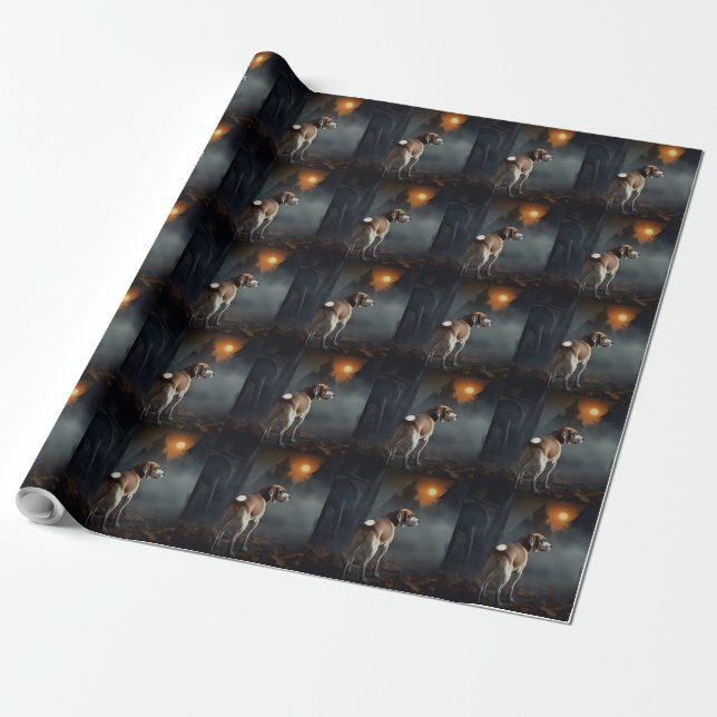 Papel De Regalo Beagle Halloween Espantoso (Desenrollado)