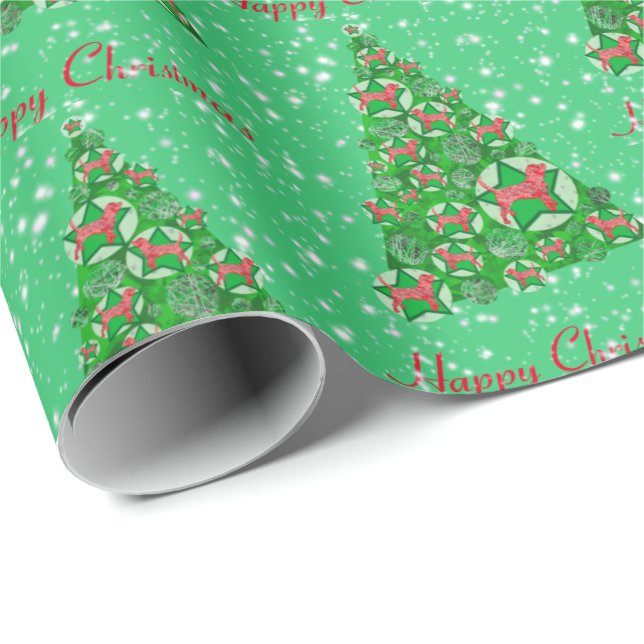 Papel De Regalo Beagle Hound Dog Christmas Tree Star (Esquina del rollo)