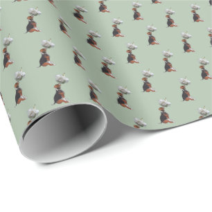 Papel De Regalo Beagle Puppy White Rose