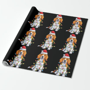 Papel De Regalo Beagle Santa Christmas Tree Enfoca regalos de Navi