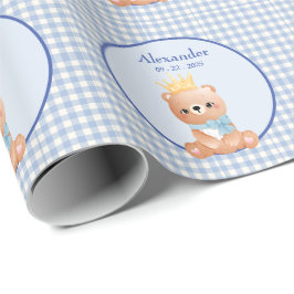 Papel De Regalo Bear Cub Niños Personalizados Cumpleaños