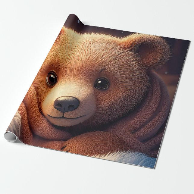 Papel De Regalo Bear Snushing (Desenrollado)