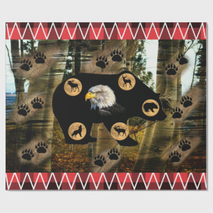 Papel De Regalo Bear Wolf Eagle Elk Moose Deer