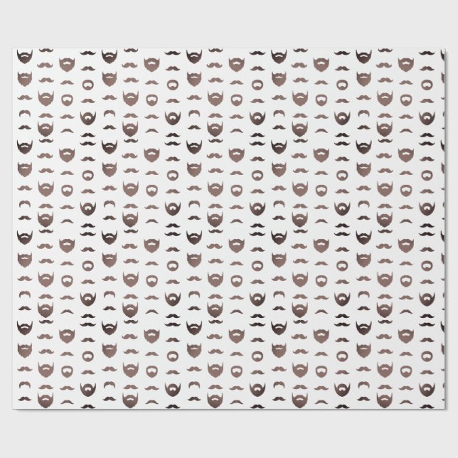 Papel De Regalo Beard Silhouette Wrapping Paper Funny Facial Hair (Superficie plana)
