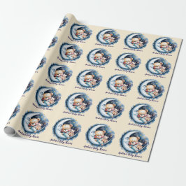 Papel De Regalo Bears in the Moonlight Boy Baby Shower