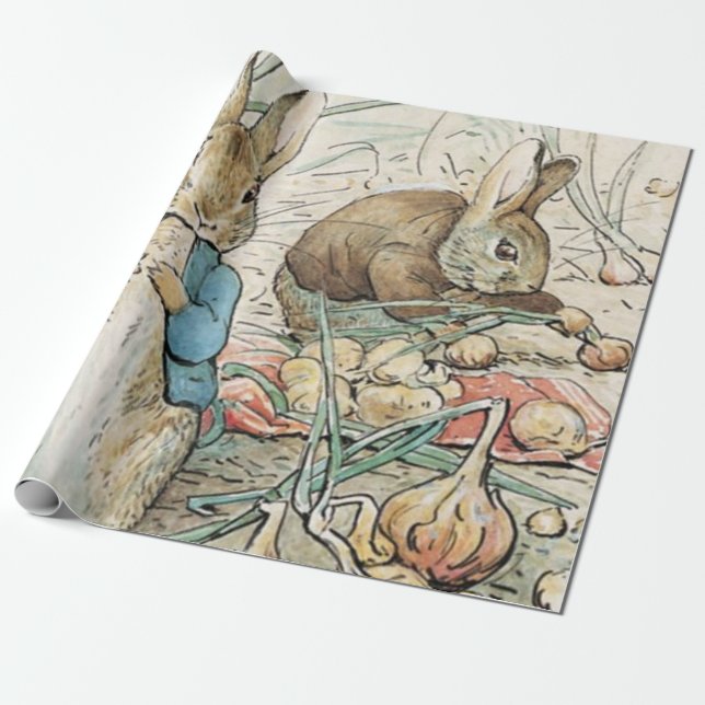 Papel De Regalo Beatrix Potter Peter Rabbit Y Benjamin Bunny (Desenrollado)