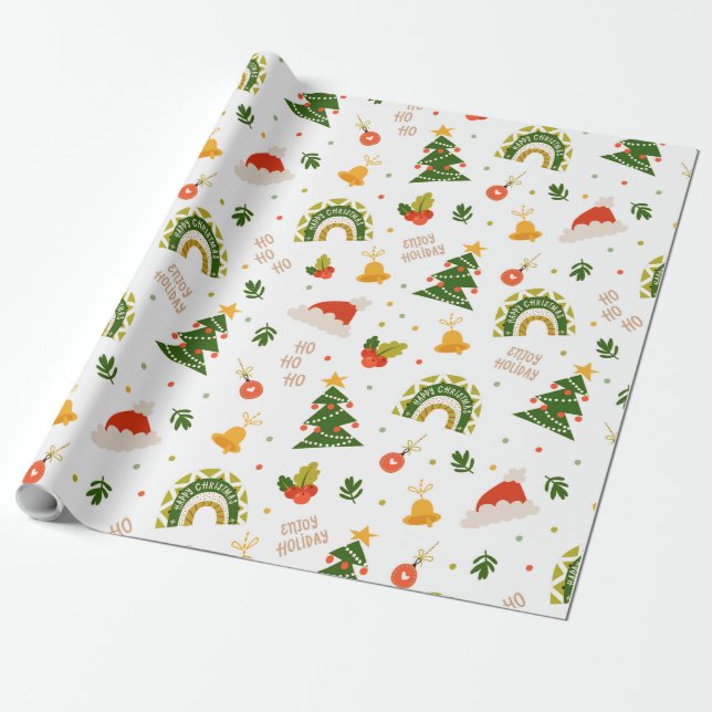 Papel De Regalo Beautiful Christmas Pattern     (Desenrollado)