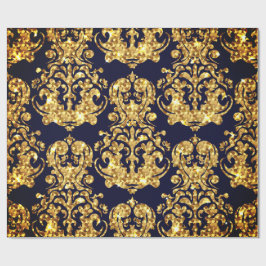 Papel De Regalo Beautiful Damask Gold & Black Wrapping paper roll