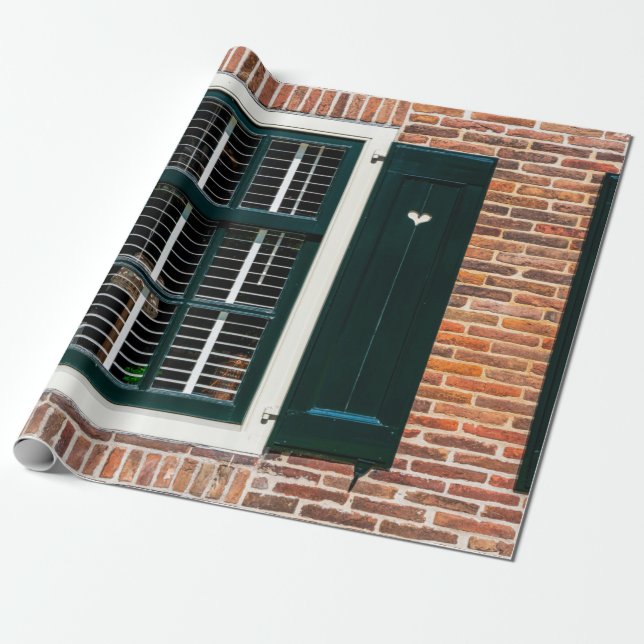 Papel De Regalo Beautiful dutch traditional houses. Brick wall wit (Desenrollado)