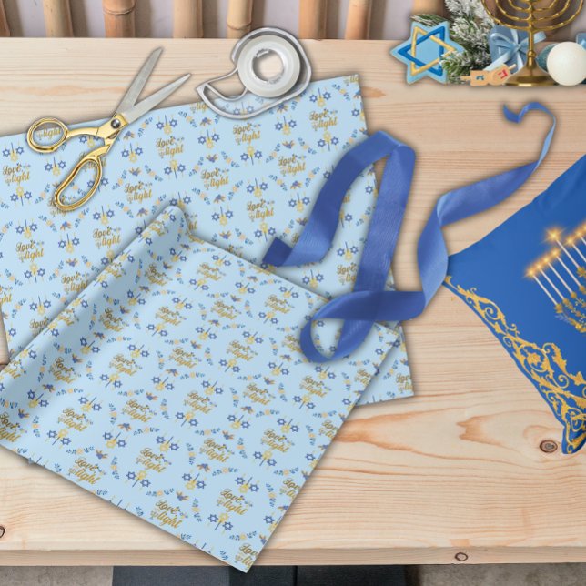 Papel De Regalo Beautiful Elegant Light Blue Hanukkah (Subido por el creador)