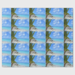 Papel De Regalo Beautiful Turquoise Tropical Beach Pattern