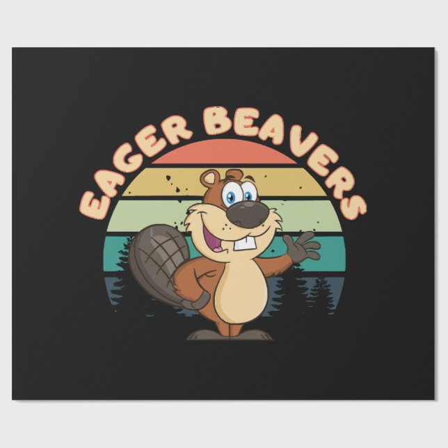 Papel De Regalo Beavers entusiastas (Superficie plana)