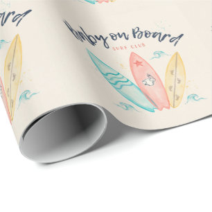 Papel De Regalo Bebé a Bordo de la Tabla de Surf Fiesta de Revelac