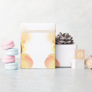 Papel De Regalo Bebé Adorable y Juguetes Aquarela Naranja Cumpleañ