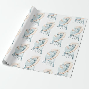 Papel De Regalo Bebé azul, madre adorable