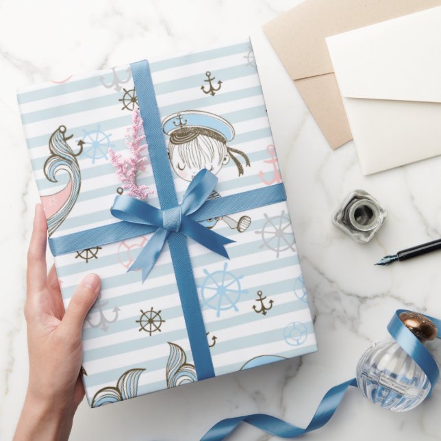 Papel De Regalo Bebé azul marino (Regalar)