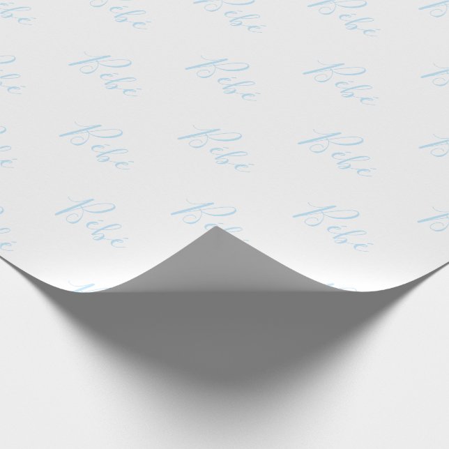 Papel De Regalo Bebe azul personalizado niño elegante bebé envuelt (Esquina)