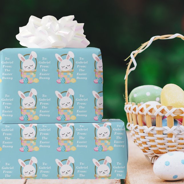 Papel De Regalo Bebé Blue Easter conejito dulce Personalizado de n (Subido por el creador)