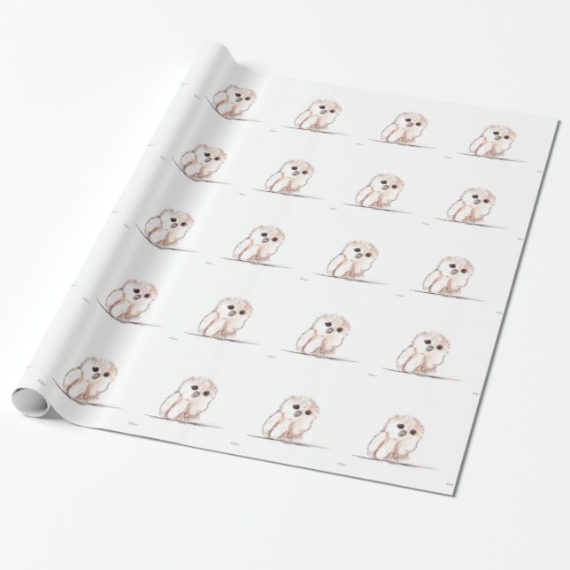 Papel De Regalo Bebé búho pequeño ave (Desenrollado)