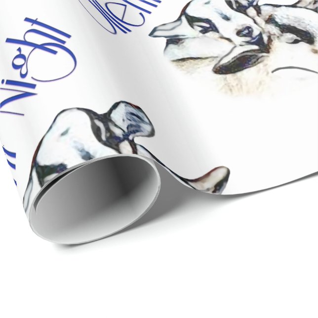 Papel De Regalo Bebé Cabras pigmeas Navidades nocturnos silencioso (Esquina del rollo)