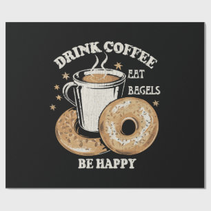 Papel De Regalo Bebe Café Come Bagels Sé Feliz