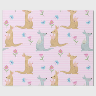 Papel De Regalo Bebé canguro niño y niña