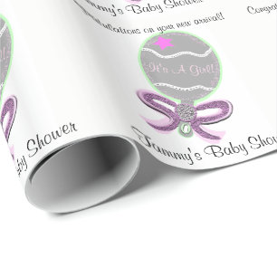 Papel De Regalo Bebé Chica Ducha Bebé Rosa