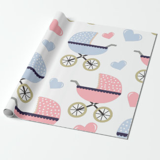 Papel De Regalo Bebé. Cochecitos.