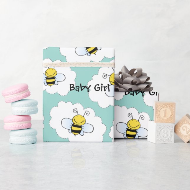 Papel De Regalo Bebé de abejas sonrientes (Baby Shower)