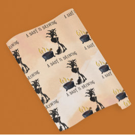 Papel De Regalo Bebé de Halloween está preparando Naranja de ducha