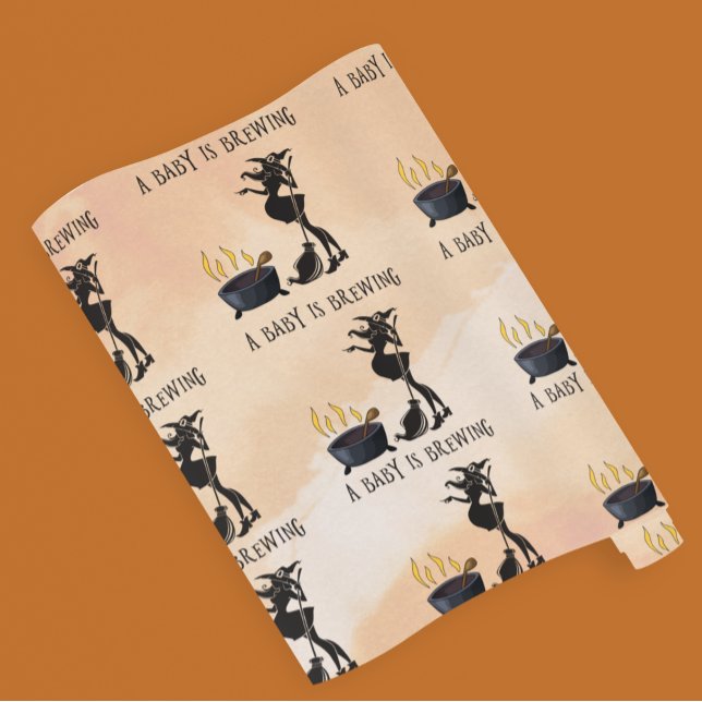 Papel De Regalo Bebé de Halloween está preparando Naranja de ducha (Subido por el creador)