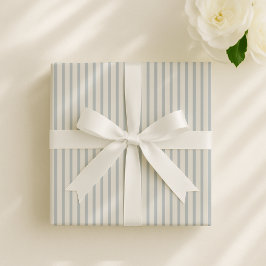 Papel De Regalo Bebé ducha clásica azul/franja blanquecina